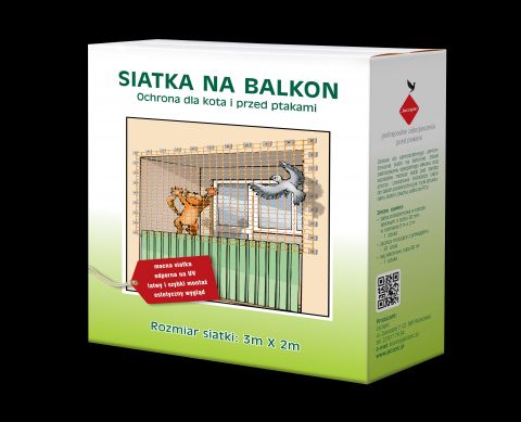 ZESTAW SIATKA NA BALKON 3 m x 2 m